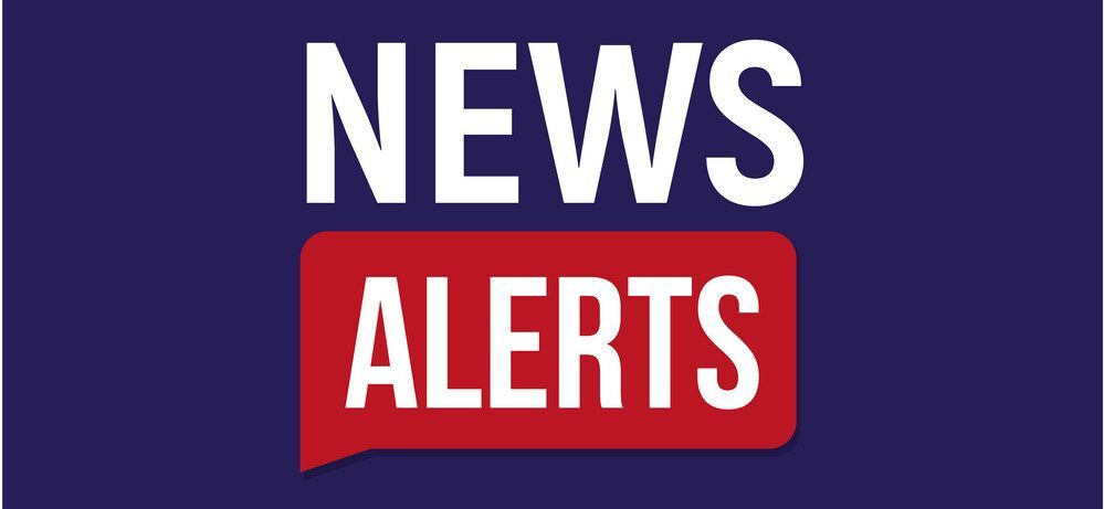 News alerts banner, breaking news headline template, tv background design element, vector illustration.