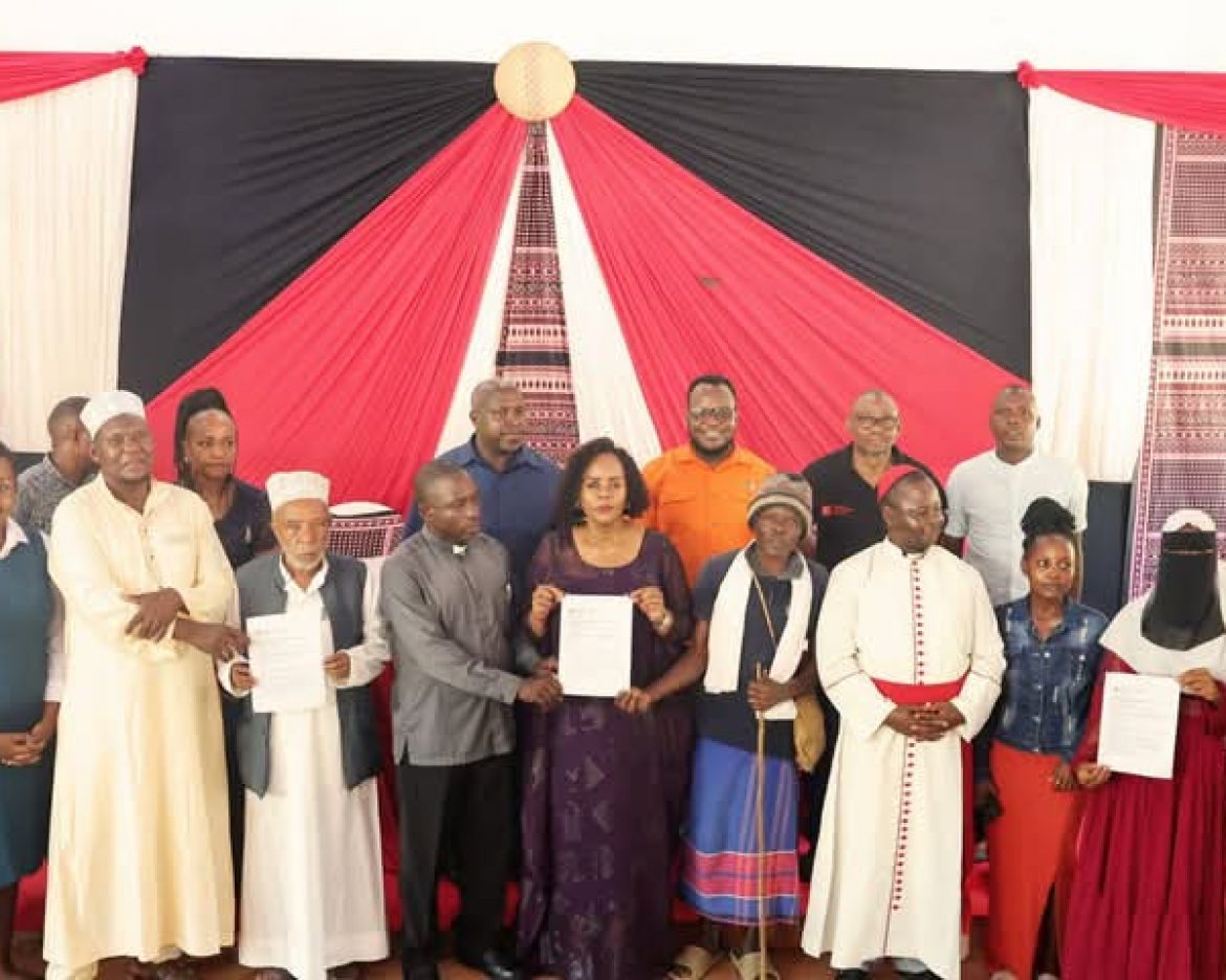 Dep Governor and Faith Leaders Holding Signed Declaration
